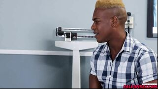 doctor slides his dick in and out of adrian s muscular ass